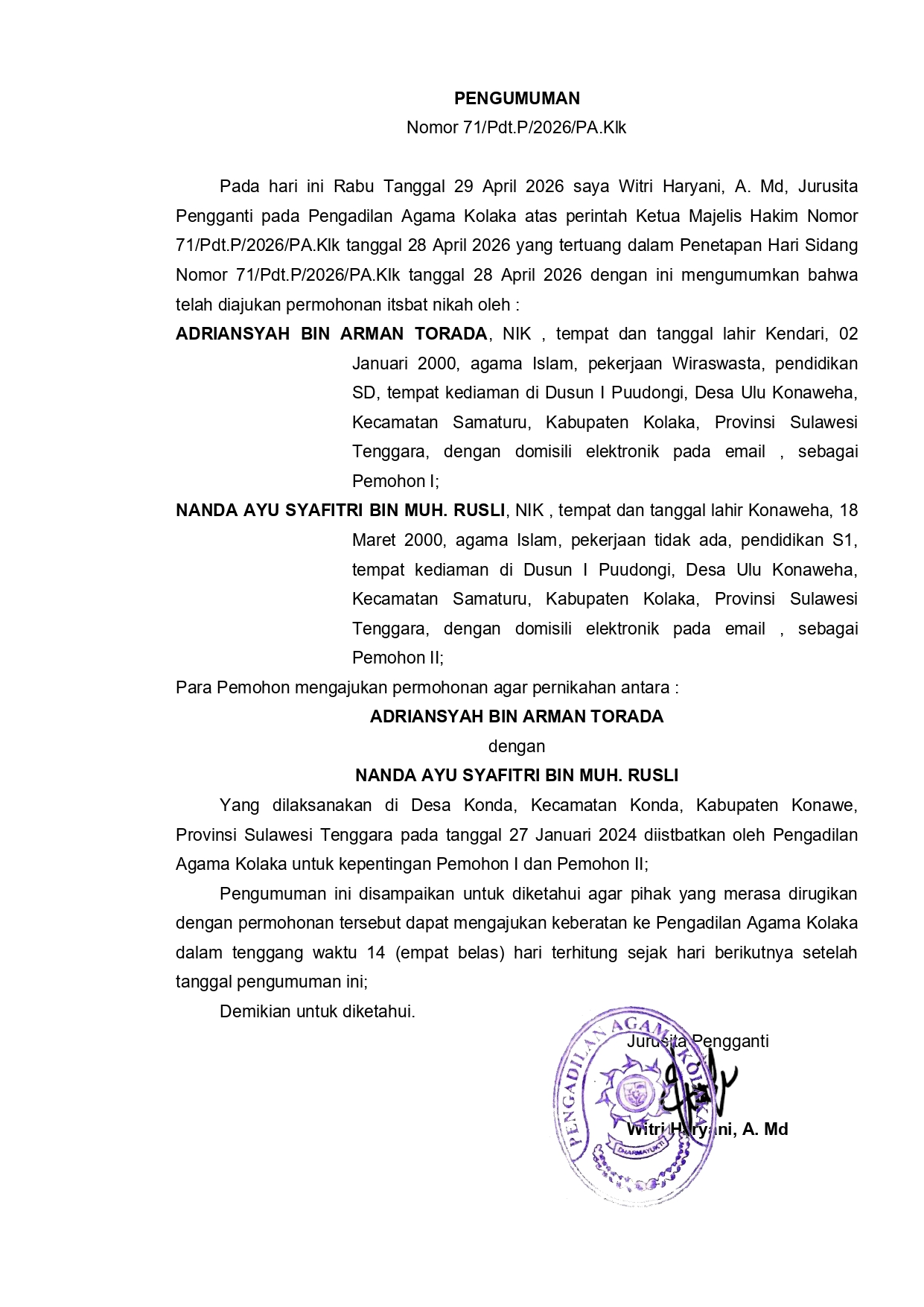 71_Pdt.P_2026_PA.Klk - Pengumuman_page-0001.jpg