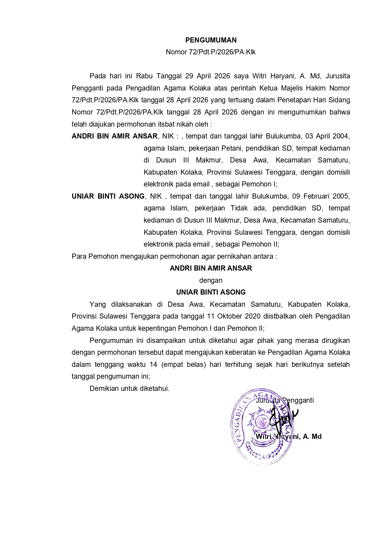 72_Pdt.P_2026_PA.Klk - Pengumuman_page-0001.jpg